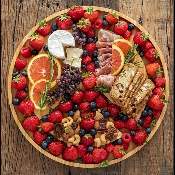 NATURAL LIFE Hippie Boho Bamboo Wood Charcuterie Serving Board Peace Sign NWT - Picture 2 of 16